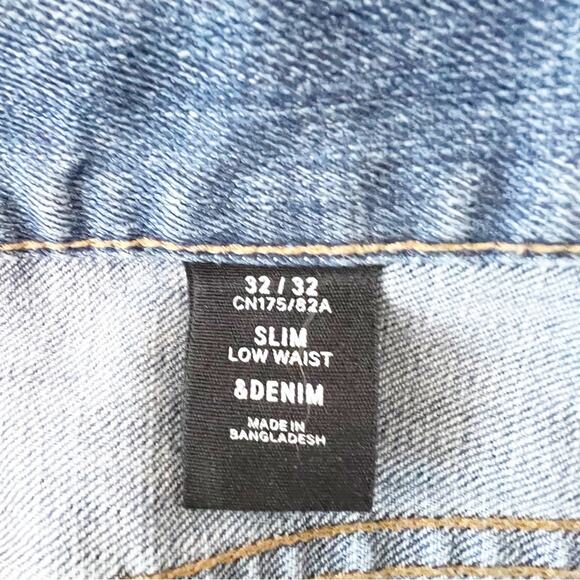 H&M &Denim Distressed Slim Low Waist Button Fly 5 Pocket Jeans Men’s 32x30 - Picture 6 of 8
